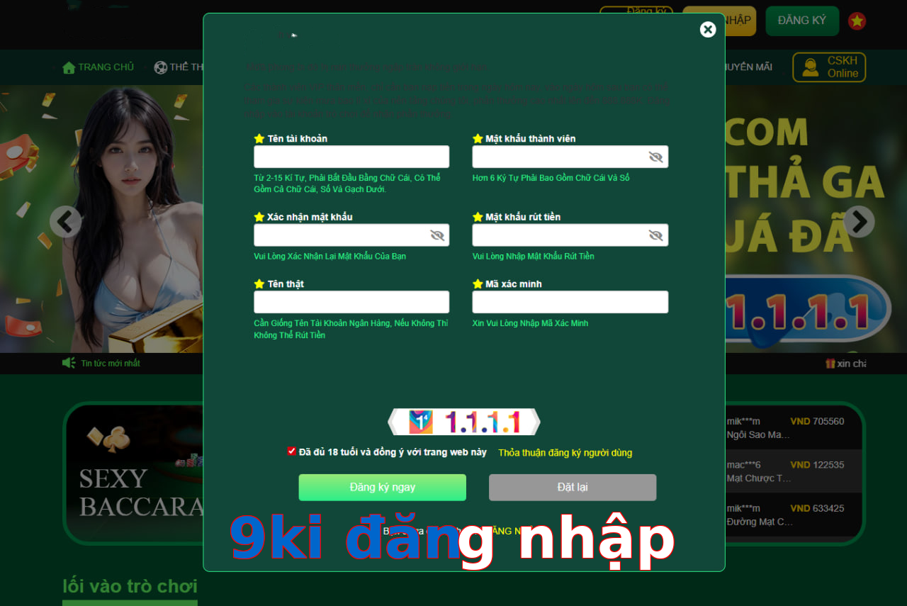 9ki đăng nhập